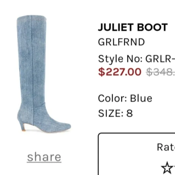 GRLFRND Juliet Denim Knee-High Boots