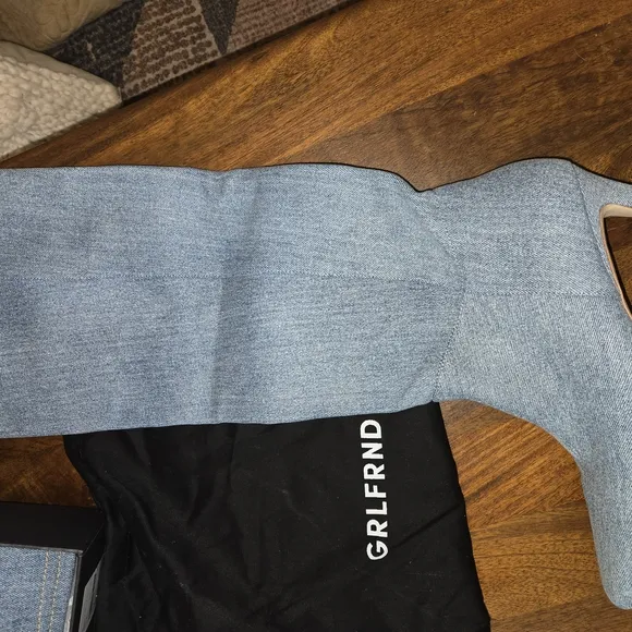 GRLFRND Juliet Denim Knee-High Boots