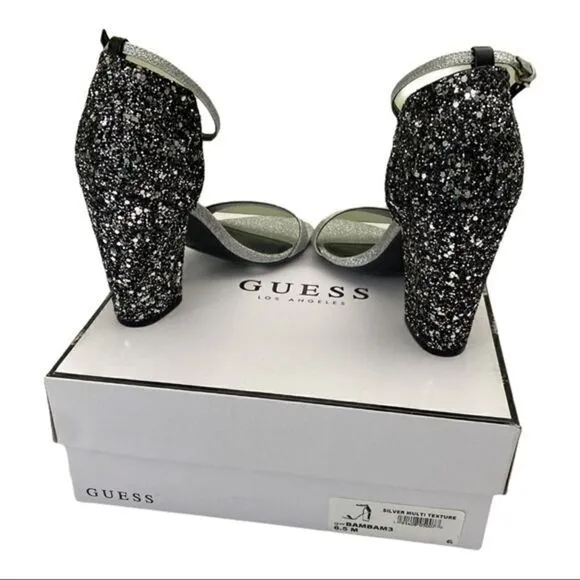 Guess Bambam Sandal in Silver Multi Size 6