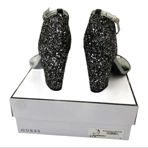 Guess Bambam Sandal in Silver Multi Size 6