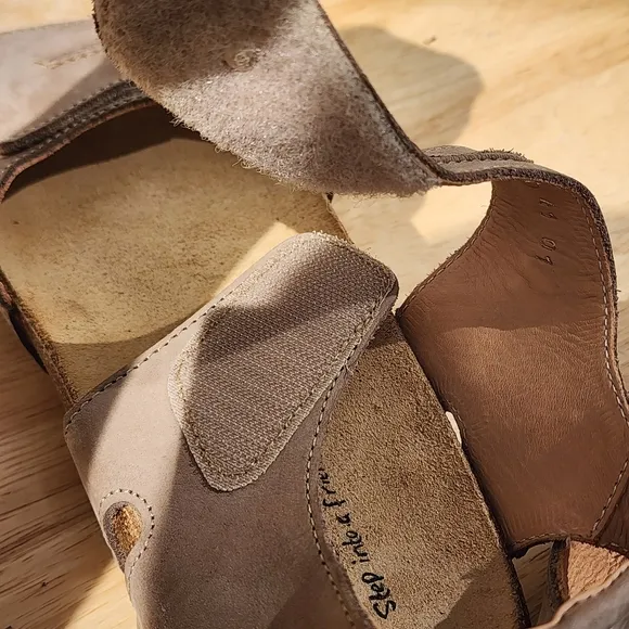 HAFLINGER Women's 41 US Size 10 Patricia Dress Sandals Mocha Suede Leather Tan