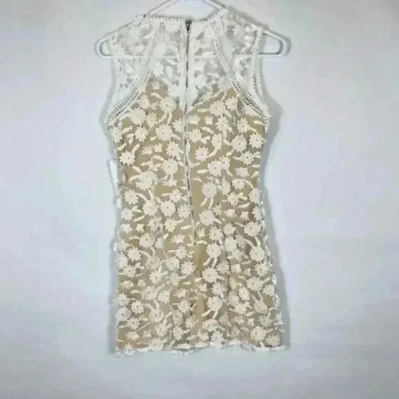 Helen Owen x AQUA Embroidered Sheath Dress XS