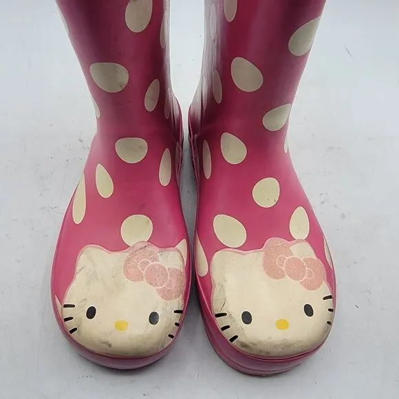 Hello Kitty Sanrio Western Chief Girls Size 13 Cutie Pink Polka Dot Rain Boots