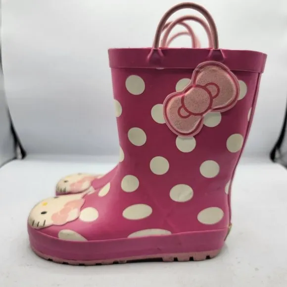 Hello Kitty Sanrio Western Chief Girls Size 13 Cutie Pink Polka Dot Rain Boots