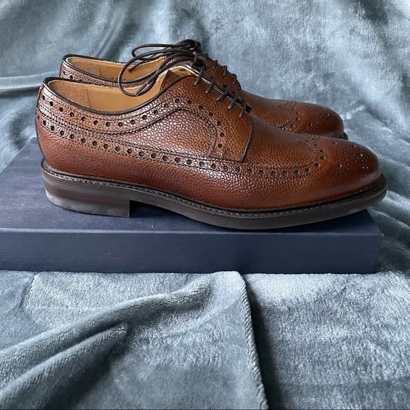 Herring Shoes - Mens Leather Wingtip Brogue Dress Shoes - Goodyear Welted