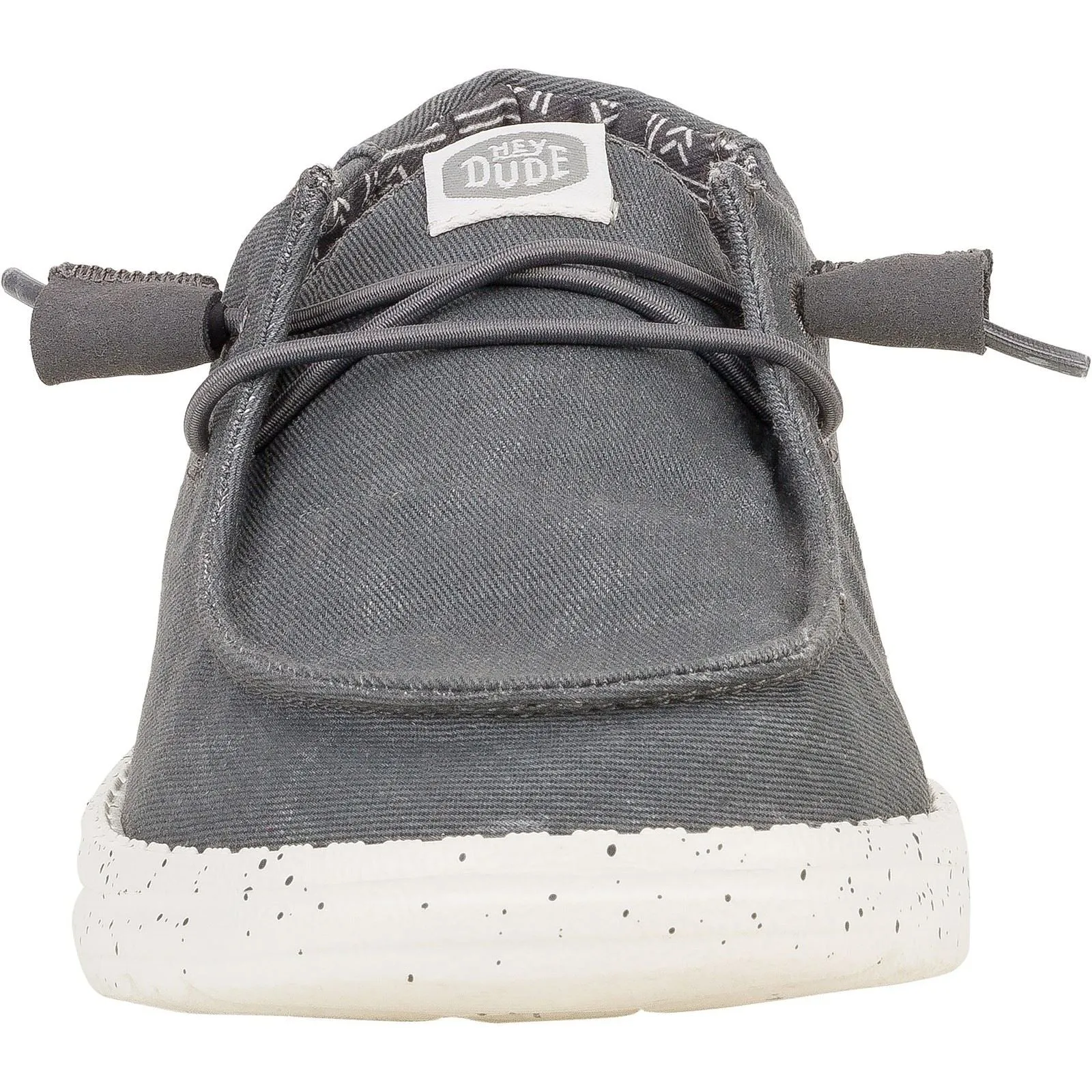 HEYDUDE Wendy Canvas 100% Cotton Women's Dark Grey Loafers