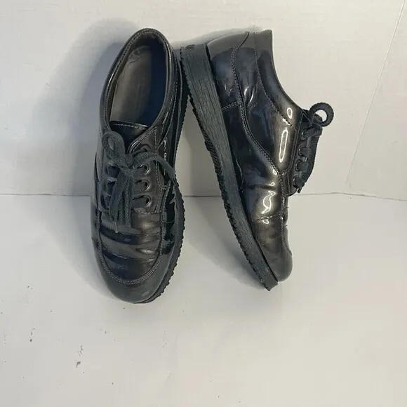 Hogan Classic Metallic Shiny Lace Up Made in Italy Leather 37 Shoes
