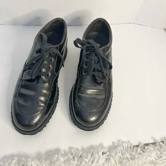 Hogan Classic Metallic Shiny Lace Up Made in Italy Leather 37 Shoes