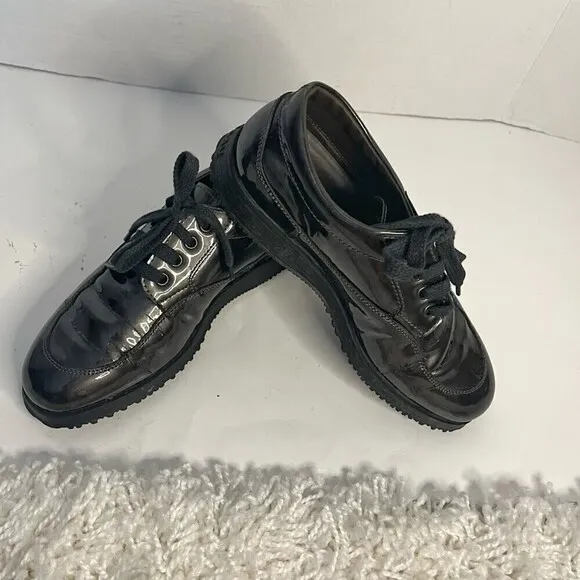 Hogan Classic Metallic Shiny Lace Up Made in Italy Leather 37 Shoes