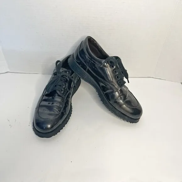 Hogan Classic Metallic Shiny Lace Up Made in Italy Leather 37 Shoes