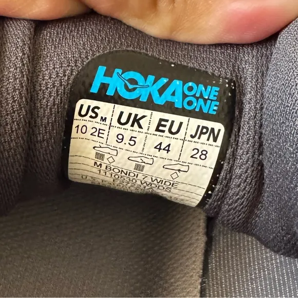 Hoka Men's Gray Athletic Shoes Size 10 2E