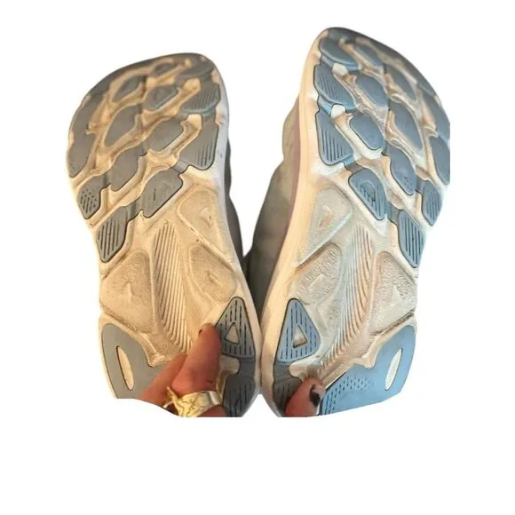 Hoka One Clifton Blue Lace Up Athletic Shoes Size 9