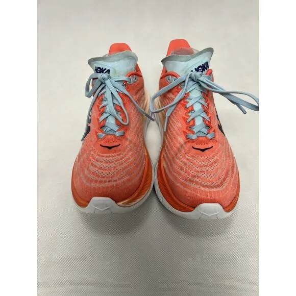 Hoka One One Mach 5 Womens Size 8.5B Orange Pink Athletic Running Shoes Sneakers