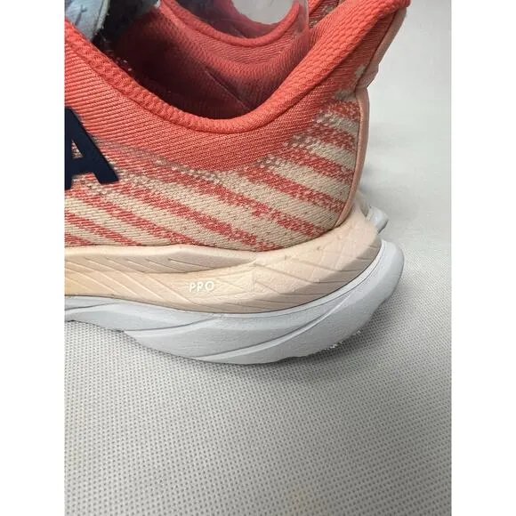 Hoka One One Mach 5 Womens Size 8.5B Orange Pink Athletic Running Shoes Sneakers