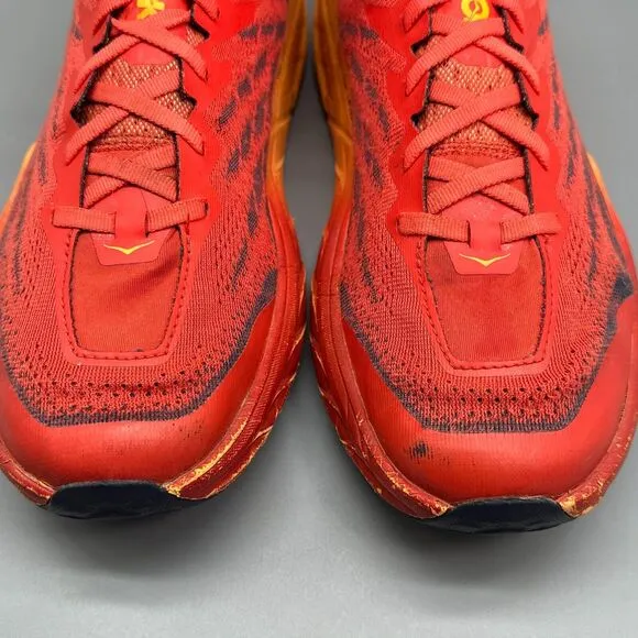 Hoka One One Speedgoat 5 Men's 12 Red Athletic Shoes Low Top Athletic Sneakers