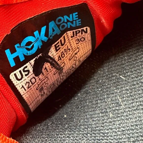 Hoka One One Speedgoat 5 Men's 12 Red Athletic Shoes Low Top Athletic Sneakers