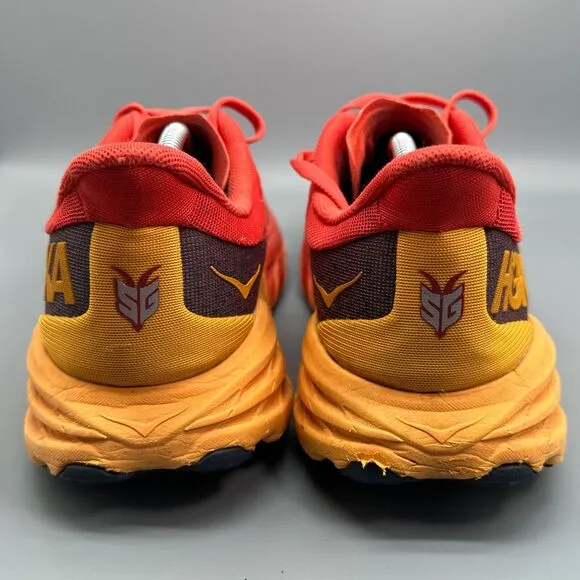 Hoka One One Speedgoat 5 Men's 12 Red Athletic Shoes Low Top Athletic Sneakers