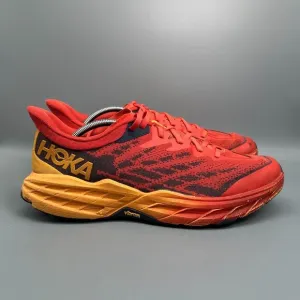 Hoka One One Speedgoat 5 Men's 12 Red Athletic Shoes Low Top Athletic Sneakers