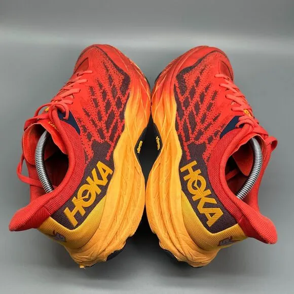 Hoka One One Speedgoat 5 Men's 12 Red Athletic Shoes Low Top Athletic Sneakers