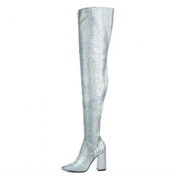 Holographic Silver Boots