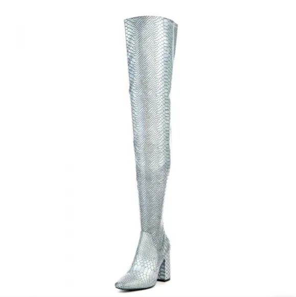 Holographic Silver Boots