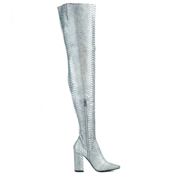 Holographic Silver Boots