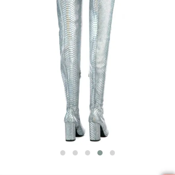 Holographic Silver Boots