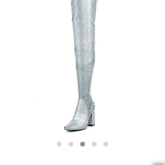 Holographic Silver Boots