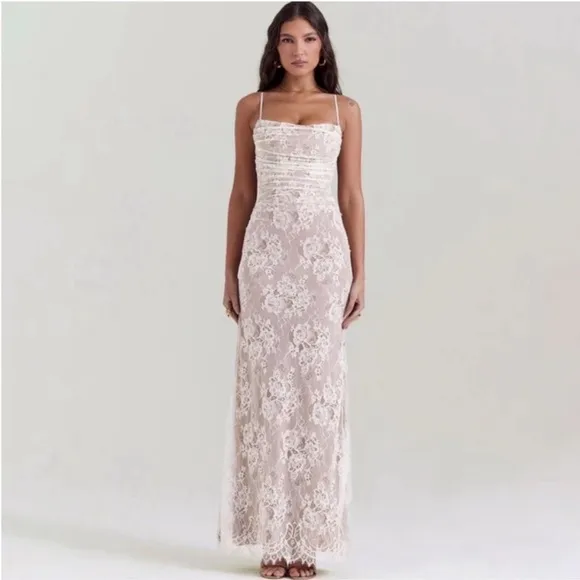 House of Cb Artemis Vintage Cream LaceMaxi Dress