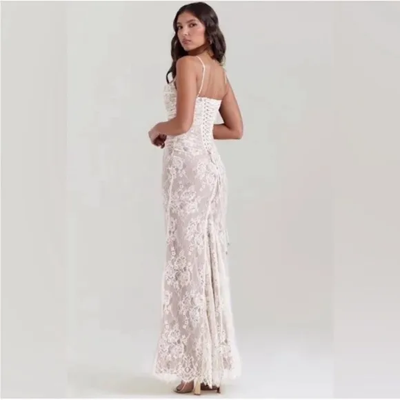 House of Cb Artemis Vintage Cream LaceMaxi Dress
