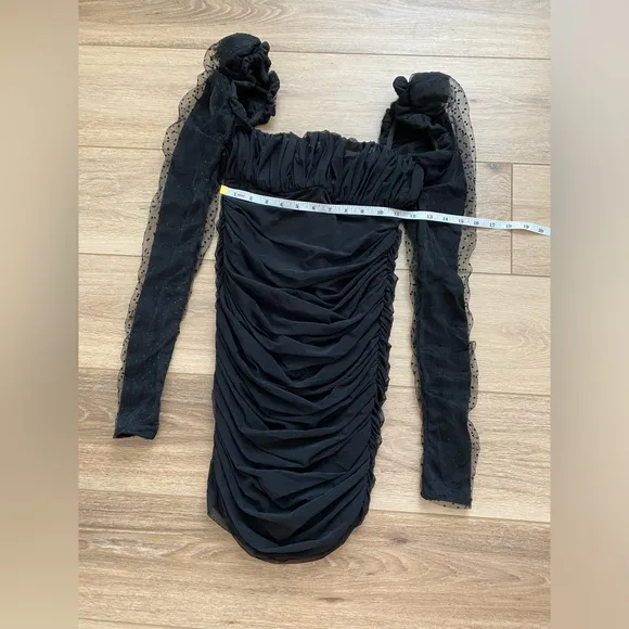 House of CB Elegant Black Long Sleeve Mini Dress