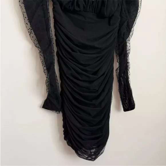House of CB Elegant Black Long Sleeve Mini Dress