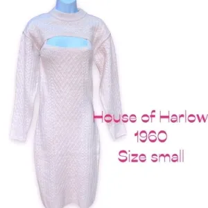 House of Harlow 2 piece sweater dress, pale pink, size small
