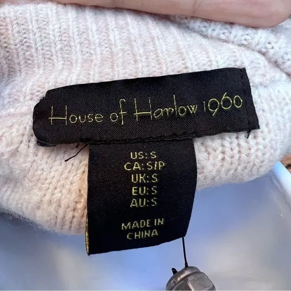 House of Harlow 2 piece sweater dress, pale pink, size small