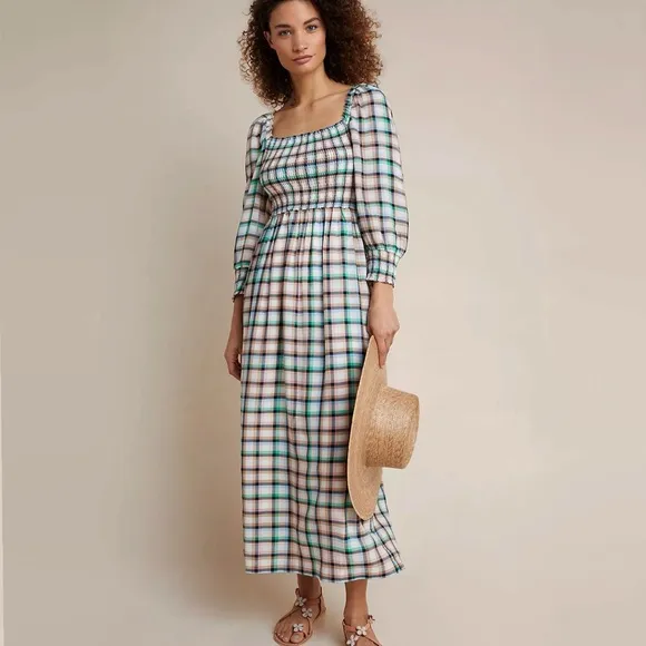 HTF Anthropologie Cerie Smocked Midi Dress