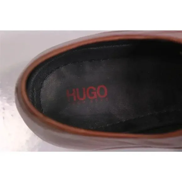 Hugo Boss Red Label Brown Plain Toe Oxford Leather Dress Shoes Men's US 8