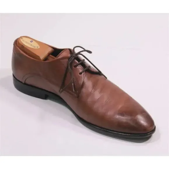 Hugo Boss Red Label Brown Plain Toe Oxford Leather Dress Shoes Men's US 8