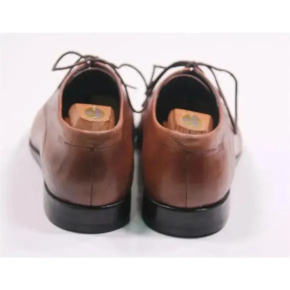 Hugo Boss Red Label Brown Plain Toe Oxford Leather Dress Shoes Men's US 8