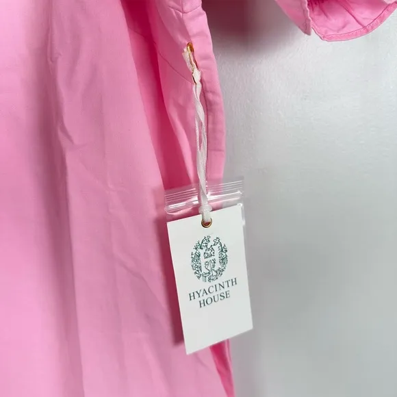 HYACINTH HOUSE Pink Embroidery Eliza Midi Dress