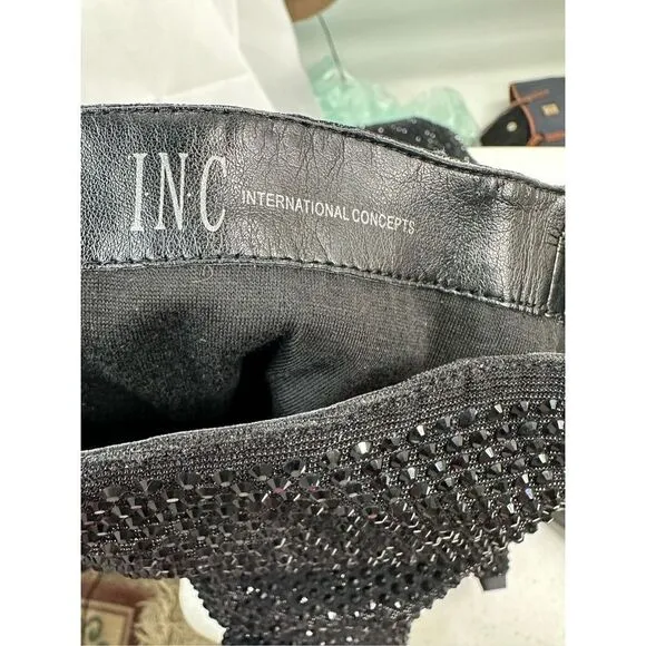 INC International Concepts Women's Gerii3 Rhinestone Knee High Boots Size 8.5 🛑