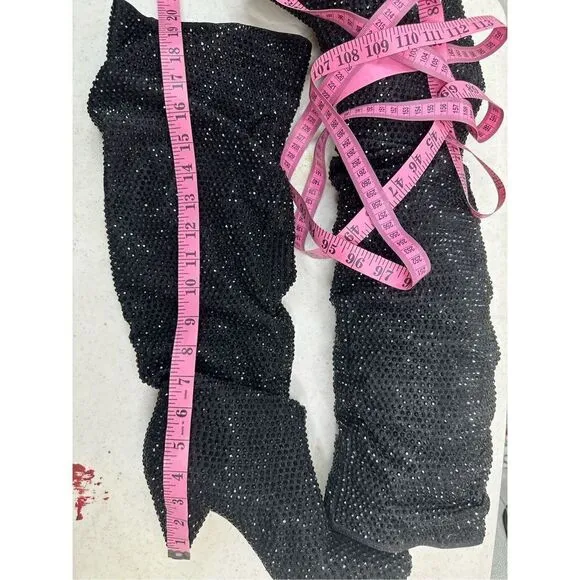 INC International Concepts Women's Gerii3 Rhinestone Knee High Boots Size 8.5 🛑