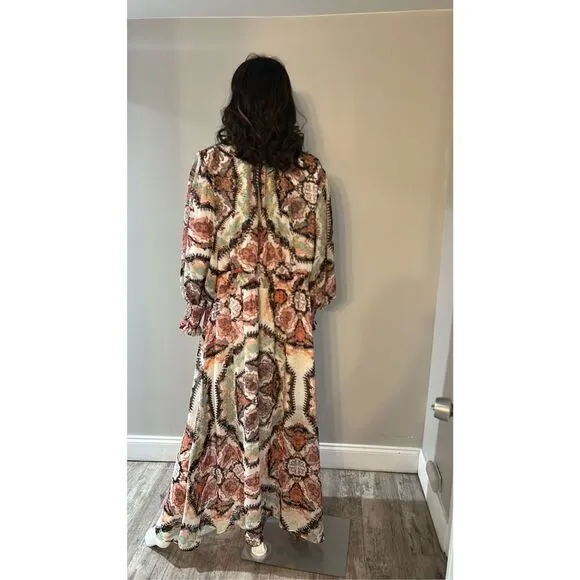 INC Plus Size Smocked Puff Sleeve Maxi Dress Size 3X