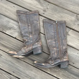 Independent Boot Company | Knee High Distressed Leather Western Boots