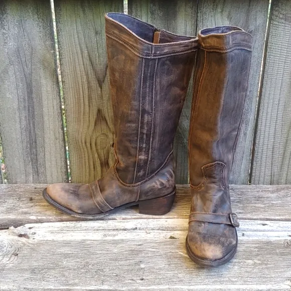 Independent Boot Company | Knee High Distressed Leather Western Boots