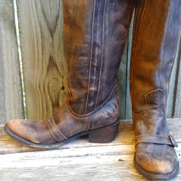 Independent Boot Company | Knee High Distressed Leather Western Boots