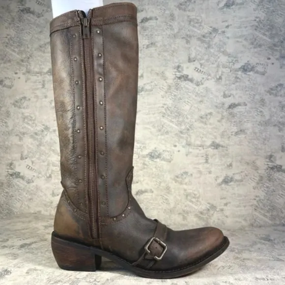 Independent Boot Company | Knee High Distressed Leather Western Boots