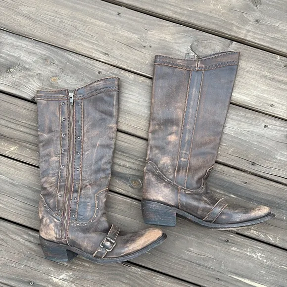 Independent Boot Company | Knee High Distressed Leather Western Boots