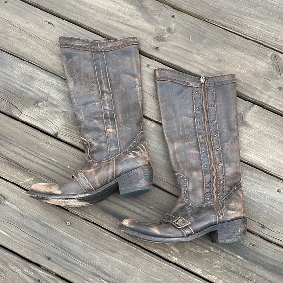 Independent Boot Company | Knee High Distressed Leather Western Boots