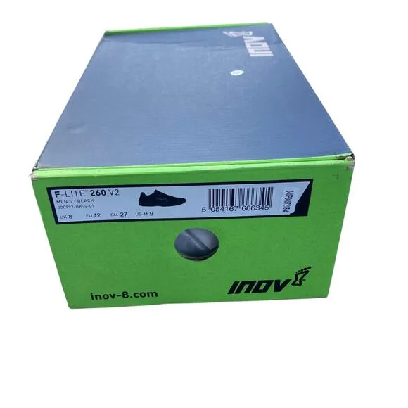Inov8 F-Lite 260 V2 Mens Size 9 Athletic Trainer Shoes Black