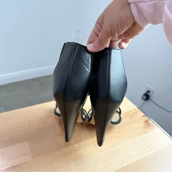 IRO Black Leather Sohak Elastic Strap Cone Heel Sandals 40